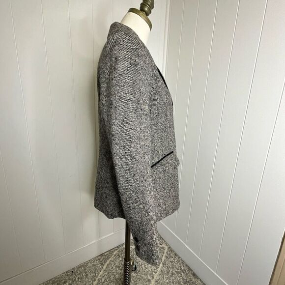 Vintage Hunt Club Women’s 6 Grey Wool Blend Peacoat Blazer Jacket 3 Button - Picture 7 of 16